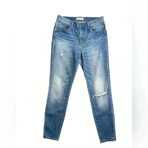 MADEWELL 9” High Riser Skinny Jean Distressed Stretch Size 28 - Picture 1 of 7